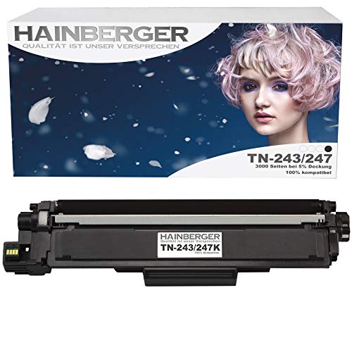 Hainberger® XL Toner Black mit Chip kompatibel zu Brother TN-243 TN-247 für Brother DCP-L3510CDW DCP-L3550CDW HL-L3210CW HL-L3230CDW HL-L3270CDW MFC-L3710CW MFC-L3730CDN MFC-L3750CDW MFC-L3770CDW von Hainberger