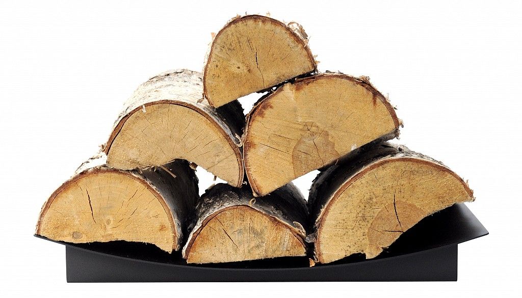 Unterlage für Holz Ablage Kaminholz Brennholz Schwarz Holzstapler Kaminzubehör von Hainser