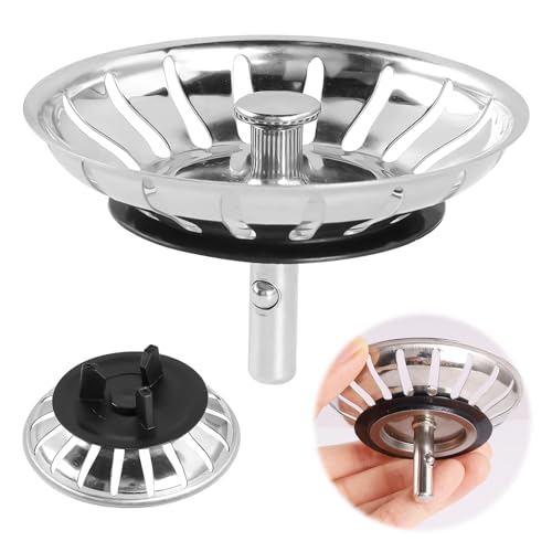 2 in 1 Siebkörbchen Spüle,Waschbecken 80 mm,Edelstahl Abflusssieb Küchenspüle Passend für IKEA ATLANT Siphon DOMSJÖ,Sieb Stöpsel Abfluss Küche 2 in 1 Siebkörbchen Spüle,Waschbecken 80 mm,Edelstahl Abflusssieb Küchenspüle Passend für IKEA ATLANT Siphon DOMSJÖ,Sieb Stöpsel Abfluss Küche von Hainue