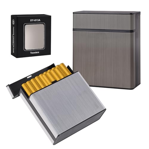 Hainue 2 Stück Zigarettenetui Metall, Aluminium Zigarettenbox für 40 Zigaretten,Zigaretten Box mit Magnetverschluss,Elegante Zigaretten Kasten Zigaretten Etui,Exquisite Artikel für Männer von Hainue