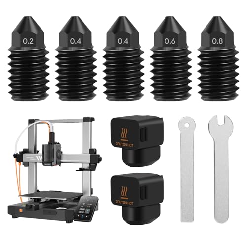Hainue 5 Stück Düsen Kit,Messingdüse,Siliziumkarbiddüse,Düse aus Edelstahl,Düse aus Gehärtetem Stahl con 0.2mm0.4mm0.6mm0.8mm Düsen,2 Pcs A1 Silikonsocke,Kompatibel mit Bambu Lab A1/A1 3D-Drucker Hainue 5 Stück Düsen Kit,Messingdüse,Siliziumkarbiddüse,Düse aus Edelstahl,Düse aus Gehärtetem Stahl con 0.2mm0.4mm0.6mm0.8mm Düsen,2 Pcs A1 Silikonsocke,Kompatibel mit Bambu Lab A1/A1 3D-Drucker von Hainue