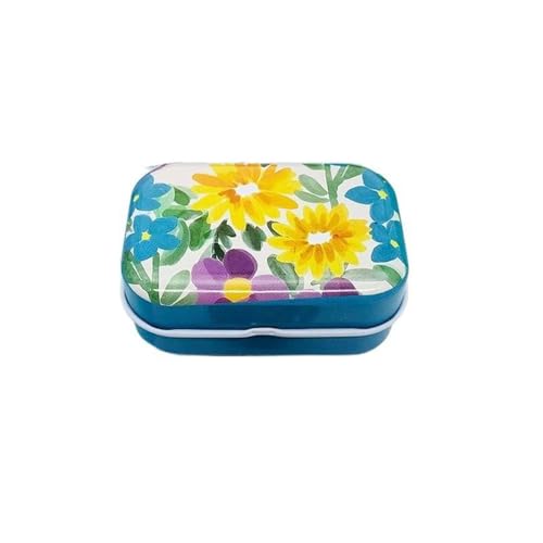 Haione Bunte Blumen Mini-Blechdose mit Deckel für Frauen, rechteckige Eisentasche, Tee, Mini-Metallboxen, tragbare Aufbewahrungsbehälter für Süßigkeiten, Münzen, Schlüssel, Perlen, Ohrstöpsel, Schmuck Haione Bunte Blumen Mini-Blechdose mit Deckel für Frauen, rechteckige Eisentasche, Tee, Mini-Metallboxen, tragbare Aufbewahrungsbehälter für Süßigkeiten, Münzen, Schlüssel, Perlen, Ohrstöpsel, Schmuck von Haione