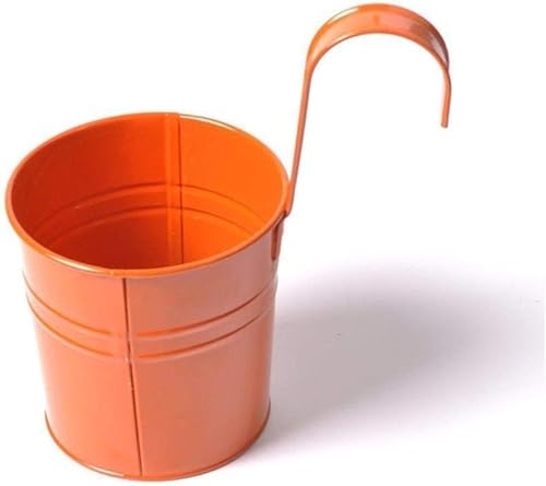 Haione Bunter Metall-Blumentopf zum Aufhängen, Vase, Eimer, Blumenhalter für Balkon, Heimdekoration, 1 Stück, Orange Haione Bunter Metall-Blumentopf zum Aufhängen, Vase, Eimer, Blumenhalter für Balkon, Heimdekoration, 1 Stück, Orange von Haione
