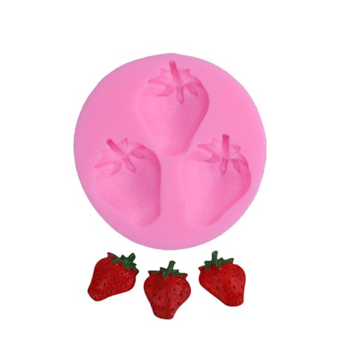 Haione Erdbeere Silikon Fondant Form Obst Schokolade Kuchen Dekoration Backwerkzeuge für DIY Keks Eiswürfel Kerze Süßigkeiten Seife (#2) von Haione