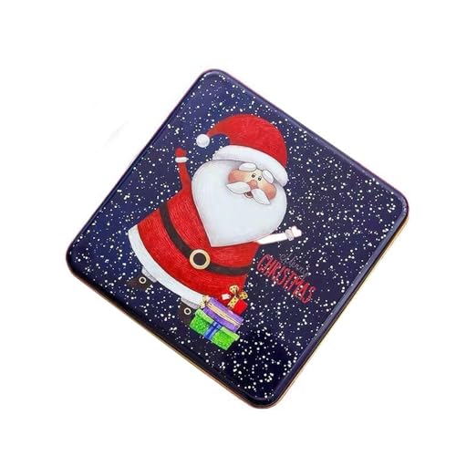 Haione Große Weihnachts-Blechdose mit Deckel für Frauen, rechteckige Eisentasche, Tee, Mini-Metallboxen, tragbare Aufbewahrungsbehälter für Süßigkeiten, Münzen, Schlüssel, Perlen, Ohrstöpsel, Schmuck von Haione