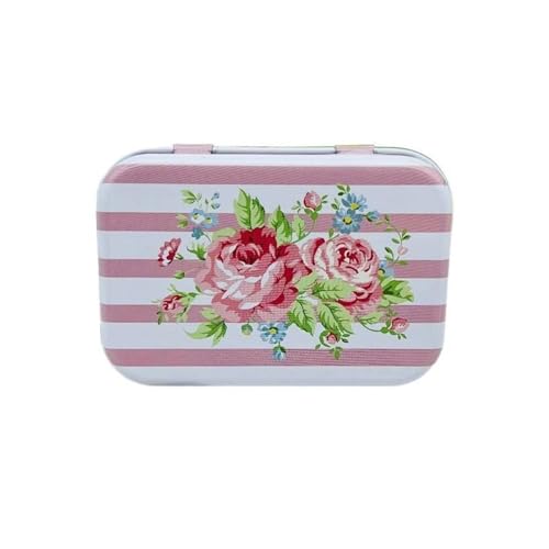 Haione Kleine Blechdose mit Deckel für Damen, Retro-Blumen, rechteckige Eisentasche, Tee, Mini-Metallboxen, tragbare Aufbewahrungsbehälter für Süßigkeiten, Münzen, Schlüssel, Perlen, Ohrstöpsel Haione Kleine Blechdose mit Deckel für Damen, Retro-Blumen, rechteckige Eisentasche, Tee, Mini-Metallboxen, tragbare Aufbewahrungsbehälter für Süßigkeiten, Münzen, Schlüssel, Perlen, Ohrstöpsel von Haione