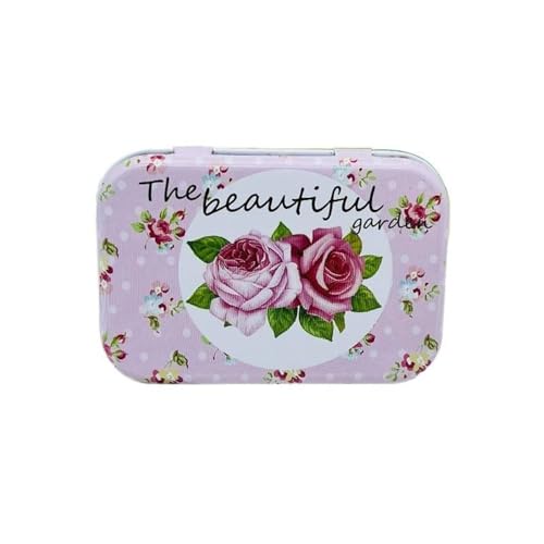 Haione Kleine Blechdose mit Deckel für Damen, Retro-Blumen, rechteckige Eisentasche, Tee, Mini-Metallboxen, tragbare Aufbewahrungsbehälter für Süßigkeiten, Münzen, Schlüssel, Perlen, Ohrstöpsel Haione Kleine Blechdose mit Deckel für Damen, Retro-Blumen, rechteckige Eisentasche, Tee, Mini-Metallboxen, tragbare Aufbewahrungsbehälter für Süßigkeiten, Münzen, Schlüssel, Perlen, Ohrstöpsel von Haione
