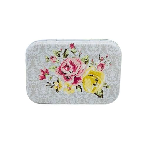 Haione Kleine Blechdose mit Deckel für Damen, Retro-Blumen, rechteckige Eisentasche, Tee, Mini-Metallboxen, tragbare Aufbewahrungsbehälter für Süßigkeiten, Münzen, Schlüssel, Perlen, Ohrstöpsel Haione Kleine Blechdose mit Deckel für Damen, Retro-Blumen, rechteckige Eisentasche, Tee, Mini-Metallboxen, tragbare Aufbewahrungsbehälter für Süßigkeiten, Münzen, Schlüssel, Perlen, Ohrstöpsel von Haione