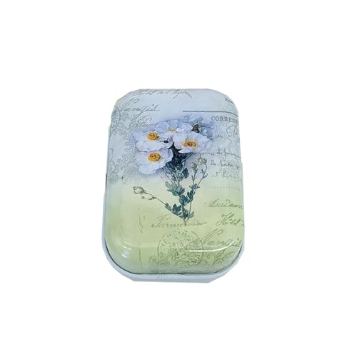 Haione Mini-Blechdose mit Deckel für Damen, Vintage-Blumen, rechteckige Eisentasche, Tee, Mini-Metallboxen, tragbare Aufbewahrungsbehälter für Süßigkeiten, Münzen, Schlüssel, Perlen, Ohrstöpsel Haione Mini-Blechdose mit Deckel für Damen, Vintage-Blumen, rechteckige Eisentasche, Tee, Mini-Metallboxen, tragbare Aufbewahrungsbehälter für Süßigkeiten, Münzen, Schlüssel, Perlen, Ohrstöpsel von Haione