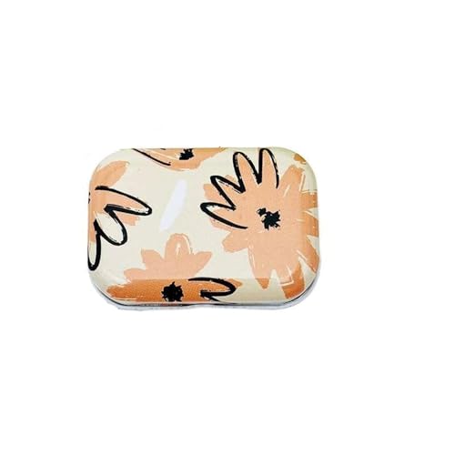 Haione Mini-Blechdose mit Deckel für Ölgemälde, Blumen, rechteckig, Eisentasche, Tee, Mini-Metallboxen, tragbare Aufbewahrungsbehälter für Süßigkeiten, Münzen, Schlüssel, Perlen, Ohrstöpsel, Schmuck von Haione