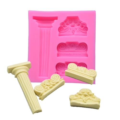 Haione Römische Säulen Silikon Fondant Form Schokolade Kuchen Dekoration Backwerkzeuge für DIY Keks Eiswürfel Kerze Süßigkeiten Seife von Haione