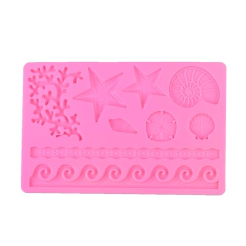 Haione Shell Silikon Fondant Form Kuchen Bordüre Form Kuchen Rand Dekoration Backwerkzeuge für DIY Keks Eiswürfel Zucker Handwerk Süßigkeiten Seife-C von Haione