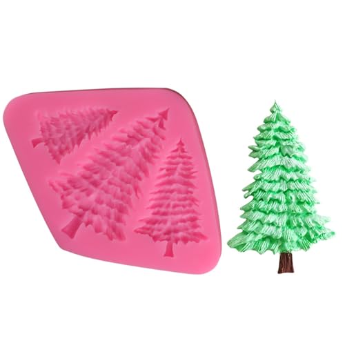Haione Weihnachtsbaum Silikon Fondant Form Schokolade Kuchen Dekoration Backwerkzeuge für DIY Keks Eiswürfel Schokolade Zucker Handwerk Süßigkeiten Seife (#4) von Haione