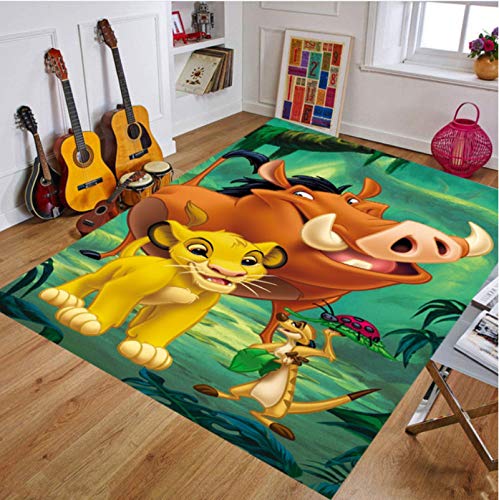 Haiqings Baby Spielmatte König der Löwen Großer Teppich für Wohnzimmer Spielbodenmatte 3D-Druck Teppiche für Jungen Schlafzimmer 120x160cm von Haiqings