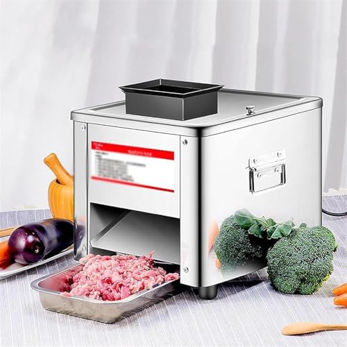 Kommerzieller Fleischschneider, 850 W Elektrische Edelstahl-Schneidemaschine Zum Zerkleinern Von Frischem Fleisch, Fleischschneide- Und -Würfelmaschine Für Scheiben, Streifen Und Würfel,2.5MM von HajMyrdonyx