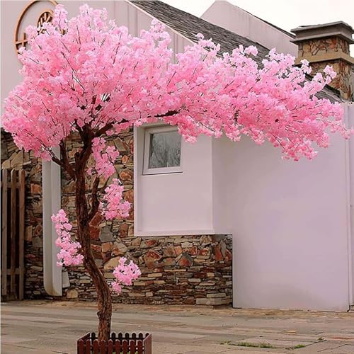 Künstlicher Kirschblütenbaum Mit Blättern, Handgemacht Rosa Gefälschter Wunschbaum Kirschblütenbaum Kirschbaum, Handgemachter Gefälschter Kirschblütenbaum Rosa Blumen,Extended-1.2x0.8m von HajMyrdonyx