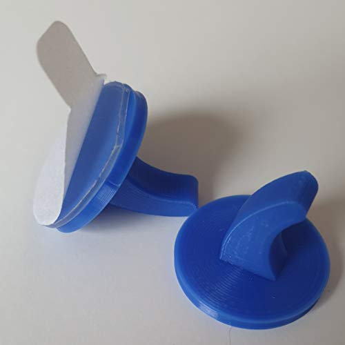 hf hajo - fix Magnet- | Klebe- | Schneideprodukte selbstklebende Kunststoffhaken, blau, 10 Stück – kleine Haken für leichte Gegenstände, selbstklebender Haken, Handtuchhalter von hf hajo - fix Magnet- | Klebe- | Schneideprodukte