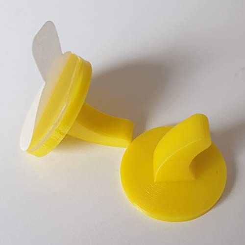 hf hajo - fix Magnet- | Klebe- | Schneideprodukte selbstklebende Kunststoffhaken, gelb RAL 1023, 10 Stück – kleine Haken für leichte Gegenstände, selbstklebender Haken, Handtuchhalter von hf hajo - fix Magnet- | Klebe- | Schneideprodukte