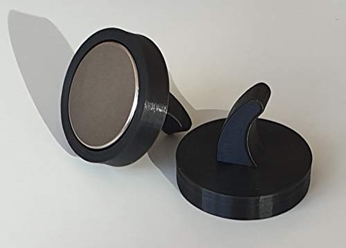 hf hajo - fix Magnet- | Klebe- | Schneideprodukte Neodym-Magnethaken mit Kunststoffgehäuse, schwarz RAL 9005, 5 Stück – kleine Haken für leichte Gegenstände, Neodymmagnet, Handtuchhalter von hf hajo - fix Magnet- | Klebe- | Schneideprodukte