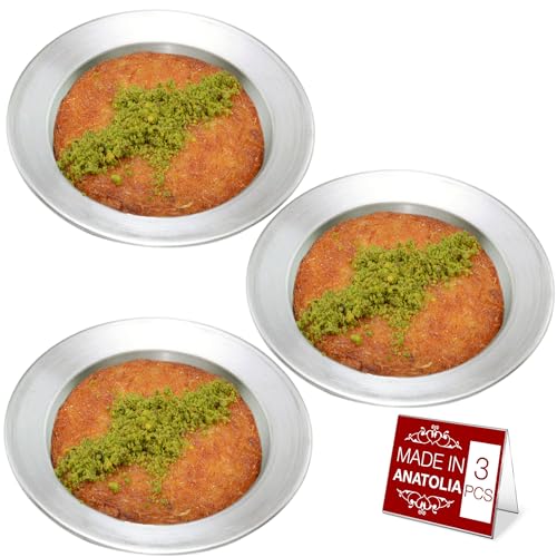 Hakan Kunafa Servierplatte für geschredderte Kadaifi, Aluminiumpfanne zum Backen und Servieren von Kunefe, Knafeh Phyllo Fillo Teigpfanne, authentische Messer-Dessertpfanne, Silber, klein, 17,3 cm Hakan Kunafa Servierplatte für geschredderte Kadaifi, Aluminiumpfanne zum Backen und Servieren von Kunefe, Knafeh Phyllo Fillo Teigpfanne, authentische Messer-Dessertpfanne, Silber, klein, 17,3 cm von Hakan