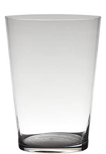 Dekoglas, Vase CONICAL konisch rund H. 40cm D. 25cm transparent Glas Hakbijl von Hakbijl