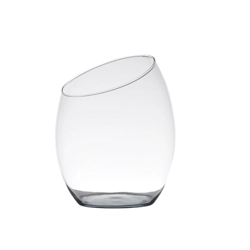 Dekoglas, Vase Innis mit schrägem Rand H. 20cm transparent Glas Hakbijl von Hakbijl