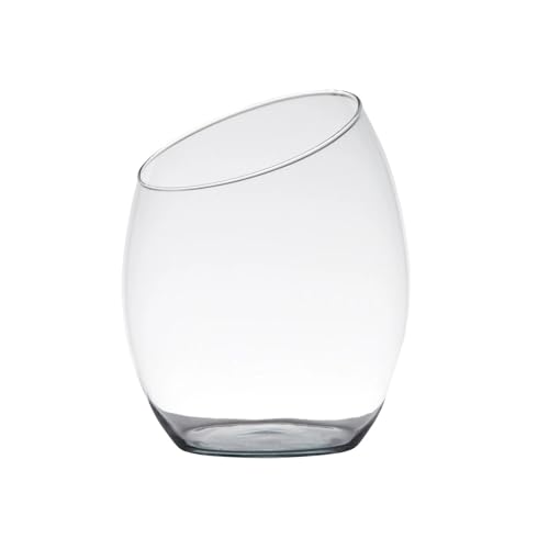 Dekoglas, Vase Innis mit schrägem Rand H. 25cm transparent Glas Hakbijl von Hakbijl