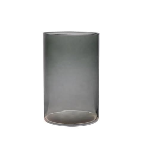 Dekoglas, Vase LEVI Essentials Zylinder H. 19,5cm D. 14cm grau Glas Hakbijl von Hakbijl