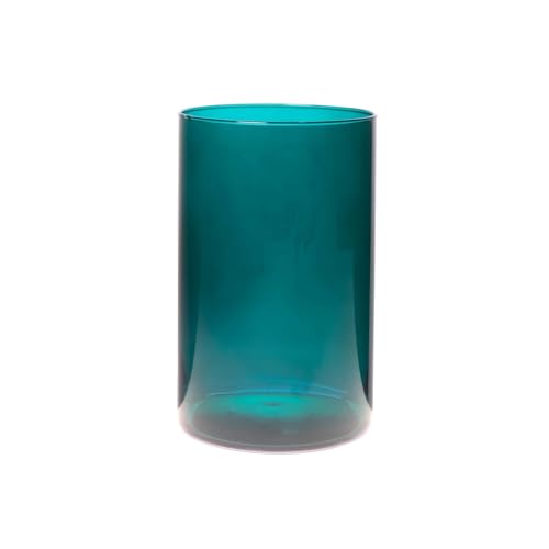 Dekoglas, Vase LEVI Essentials Zylinder H. 20cm D. 14cm Petrol blau Glas Hakbijl von Hakbijl