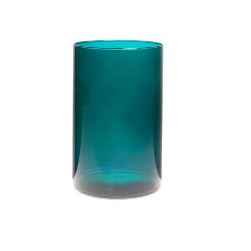 Dekoglas, Vase LEVI Essentials Zylinder H. 25cm D. 18cm Petrol blau Glas Hakbijl von Hakbijl