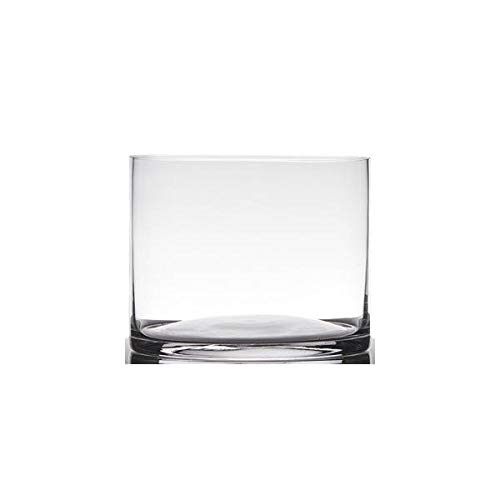 Dekoglas, Vase Zylinder Cold Cut H. 15cm D. 19cm Glas transparent Hakbijl von Hakbijl