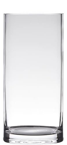 Dekoglas, Vase Zylinder Cold Cut H. 29cm D. 12cm transparent rund Glas Hakbijl von Hakbijl