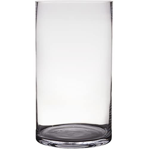 Dekoglas, Vase Zylinder Cold Cut H. 45cm D. 25cm transparent rund Glas Hakbijl von Hakbijl