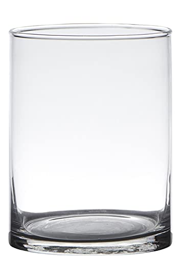 Dekoglas, Vase Zylinder H. 20cm D. 11,5cm transparent rund Glas Hakbijl von Hakbijl