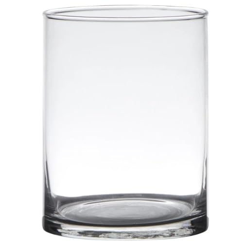 Dekoglas, Vase Zylinder H. 20cm D. 11,5cm transparent rund Glas Hakbijl von Hakbijl