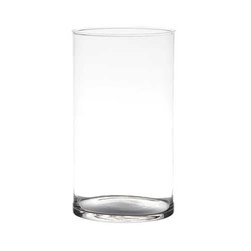 Dekoglas, Vase Zylinder LEVI H. 29cm D.16cm transparent rund Glas Hakbijl von Hakbijl