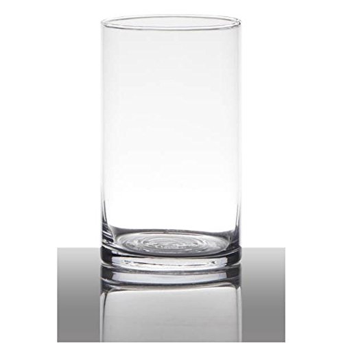 Dekoglas, Vase Zylinder H. 15cm D. 9cm transparent rund Glas Hakbijl von Hakbijl
