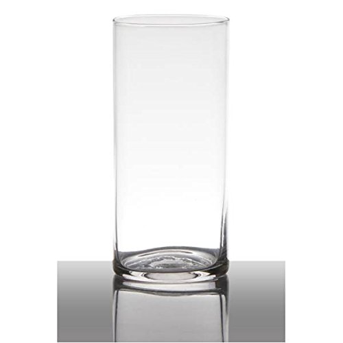 Dekoglas, Vase Zylinder H. 19cm D. 9cm transparent rund Glas Hakbijl von Hakbijl