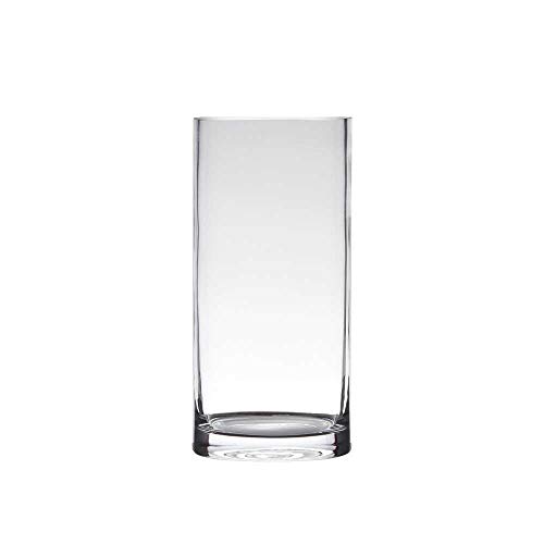 Dekoglas, Vase Zylinder H. 20cm D. 12cm transparent rund Glas Hakbijl von Hakbijl
