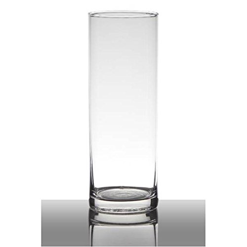 Dekoglas, Vase Zylinder H. 24cm D. 9cm klar transparent rund Glas Hakbijl von Hakbijl