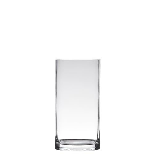 Dekoglas, Vase Zylinder H. 25cm D. 12cm transparent rund Glas Hakbijl von Hakbijl
