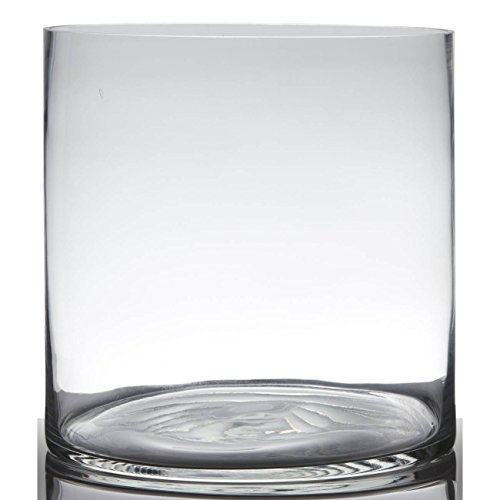 Dekoglas, Vase Zylinder Cold Cut H. 30cm D. 25cm transparent rund Glas Hakbijl von Hakbijl