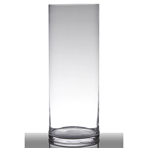Dekoglas, Vase Zylinder Cold Cut H. 50cm D. 19cm transparent rund Glas Hakbijl von Hakbijl