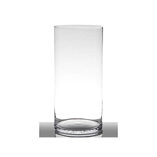 Dekoglas, Vase Zylinder Luna H. 40cm D. 18,5cm transparent rund Glas Hakbijl von Hakbijl