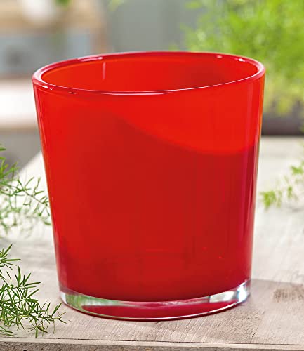 Hakbijl Glas-Übertopf ø 19 cm rot,1 Stück von Hakbijl