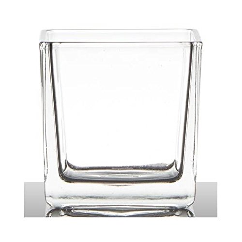 Teelichthalter, Dekoglas WÜRFEL Cube H. 8cm 8x8cm transparent Hakbijl von Hakbijl