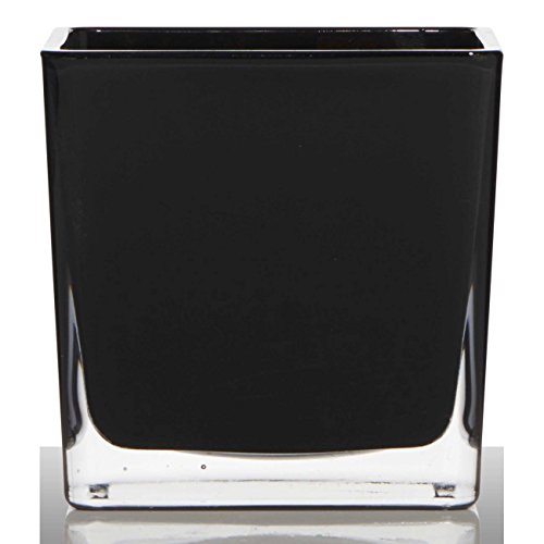 Teelichthalter, Dekoglas WÜRFEL Cube Black H. 6cm 6x6cm schwarz Hakbijl von Hakbijl