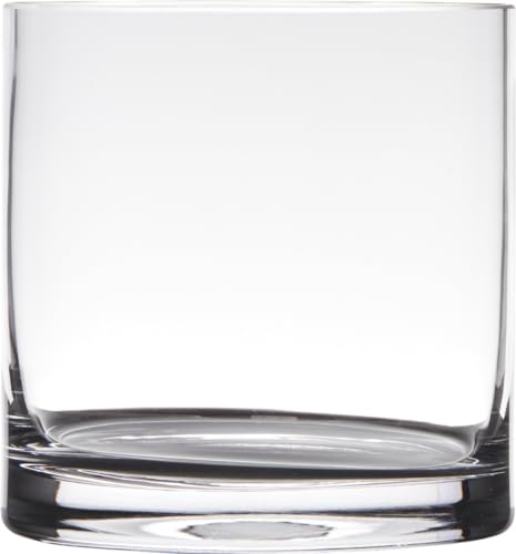 Zylindervase aus transparentem Glas H15 D15 von Hakbijl