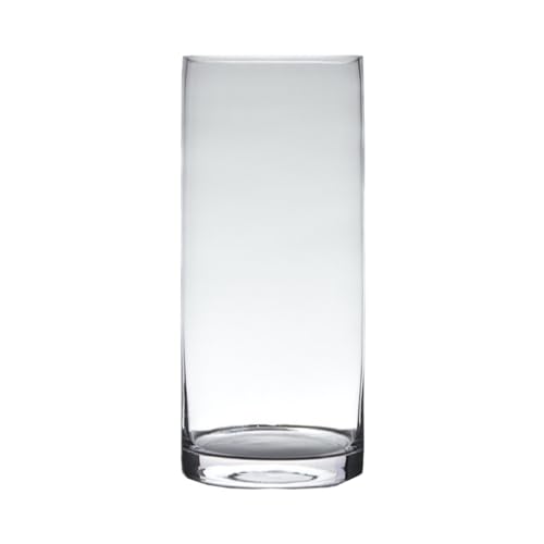 Zylindervase aus transparentem Glas H35 D15 von Hakbijl