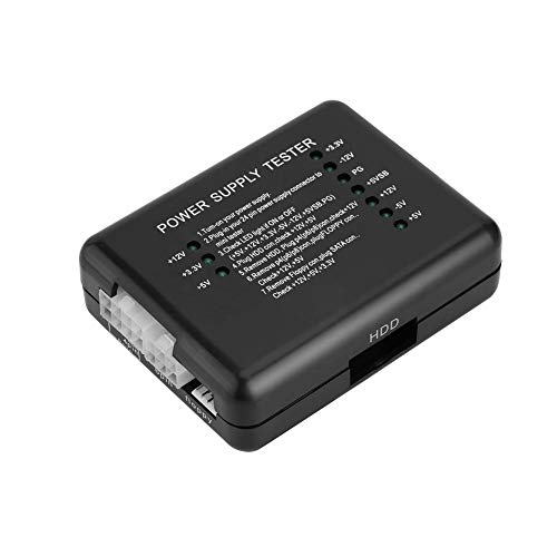 Netzteiltester Checker 20/24 Pin mit grünen LEDs leuchten Diskette, Festplatte, CD-ROM, SATA, 4 Pin (P4), 8 Pin (Dual-CPU), 6 Pin (PCI-Express) für Computer Black Color von Hakeeta